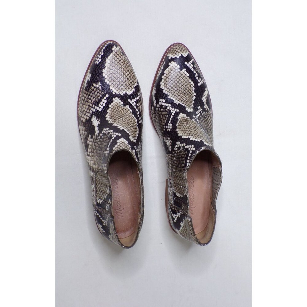 🆕 MADEWELL Sonia Chelsea Ankle Boot Bootie Brown Snakeskin Leather 6 - Picture 5 of 10